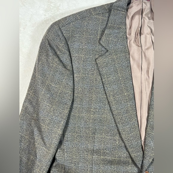 Samuelsohn Made in Canada 100% Wool Brown Plaid Classic Sports Coat Blazer EUC - Picture 4 of 15
